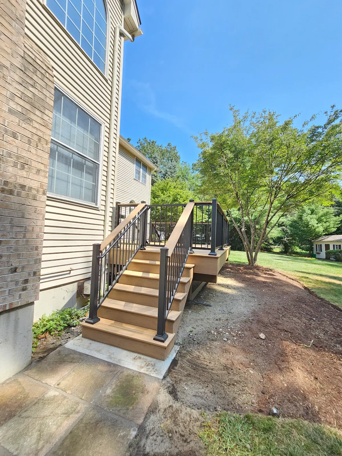 Custom outdoor deck construction with quality materials and expert craftsmanship