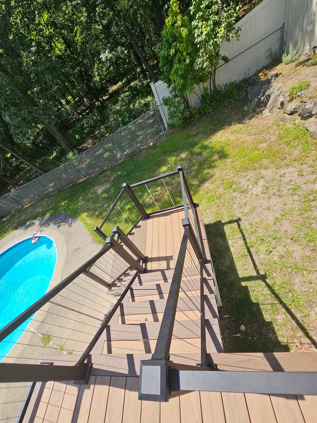 Composite deck installation built to withstand NH weather